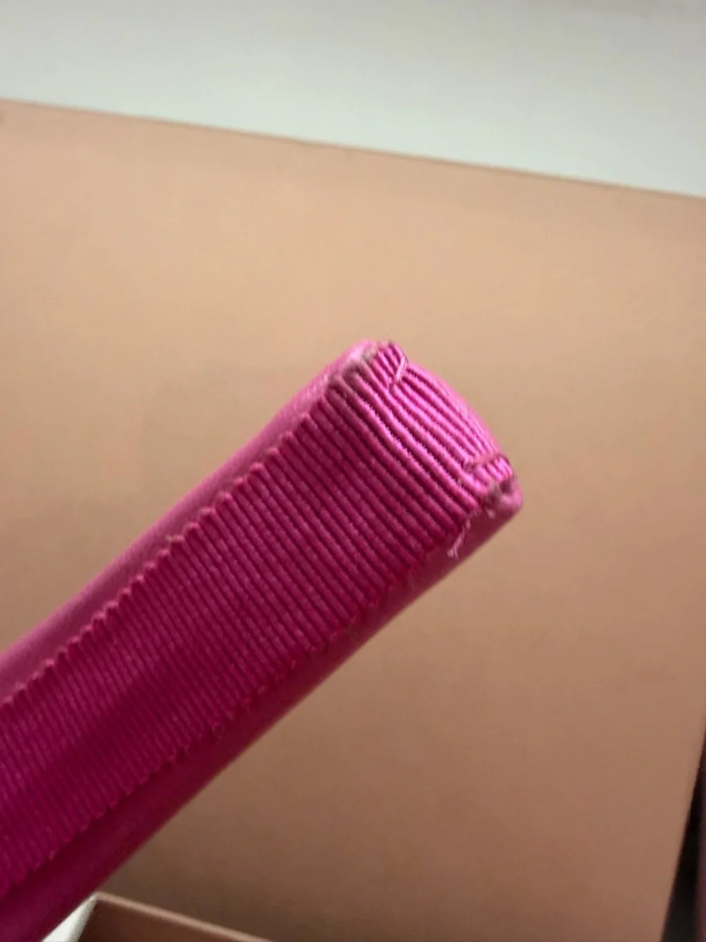 Miu Miu Hot Pink Padded Leather Headband with Gold Logo - Picture 8 of 12